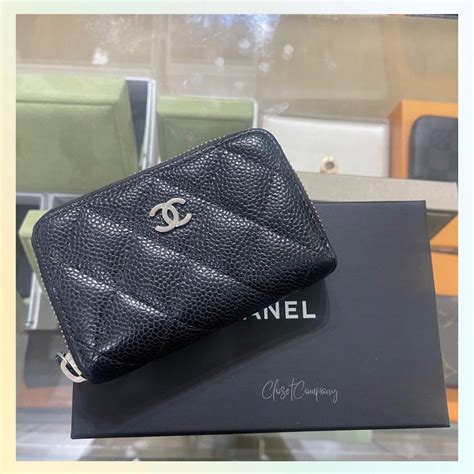 chanel boy zip card holder|Chanel card holder zip wallet.